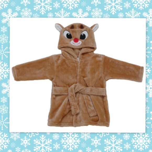 Rudolph the Red-Nosed Reindeer Bath or Beach Robe for Infants - Size 0-9 mo. - Picture 1 of 3